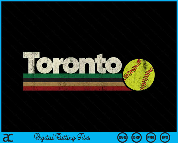 Vintage Softball Toronto City Softball Retro Stripes SVG PNG Digital Cutting Files