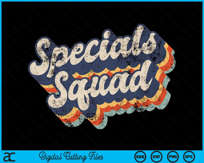 Vintage Specials Squad Art Música PE Tech Gym Teacher Team SVG PNG Archivos de corte digital