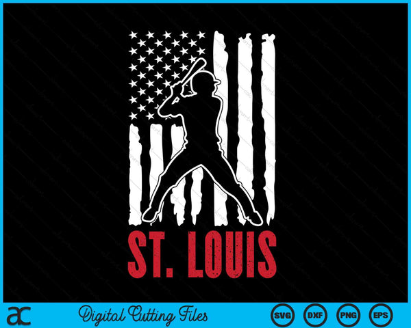 Vintage St. Louis American Flag Distressed Baseball SVG PNG Digital Cutting Files