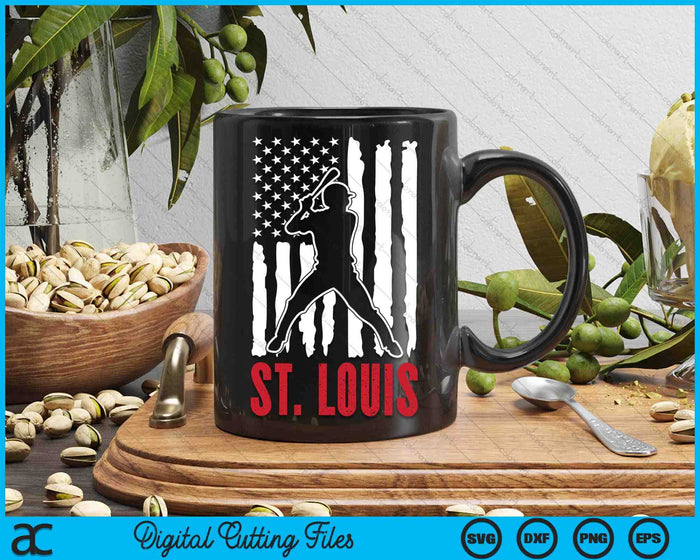 Vintage St. Louis American Flag Distressed Baseball SVG PNG Digital Cutting Files