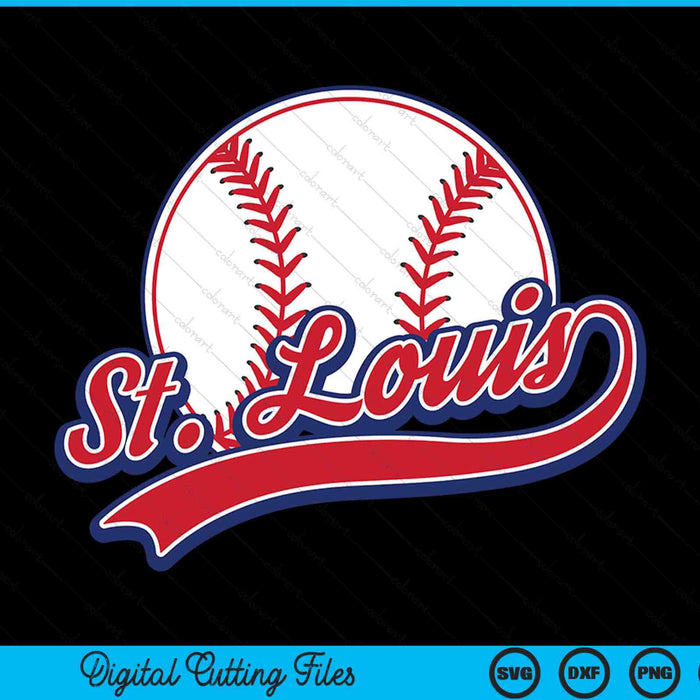 Vintage St. Louis Cityscape Baseball SVG PNG Digital Cutting Files
