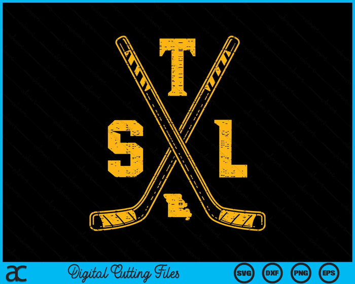 Vintage St. Louis Ice Hockey Sticks Retro SVG PNG Digital Cutting Files