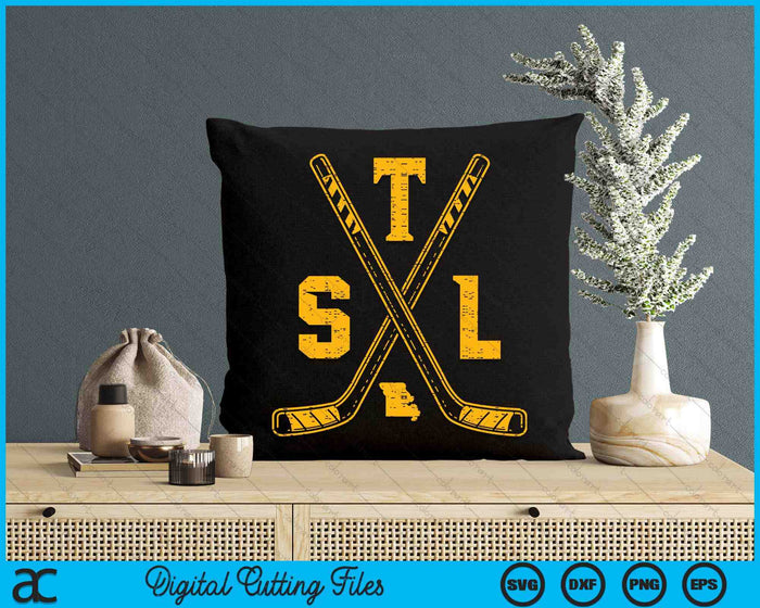 Vintage St. Louis Ice Hockey Sticks Retro SVG PNG Digital Cutting Files