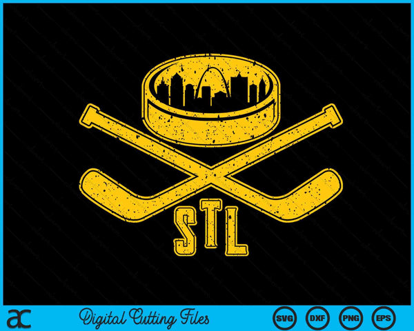 Vintage St. Louis Missouri Skyline Style Hockey Retro SVG PNG Digital Cutting Files