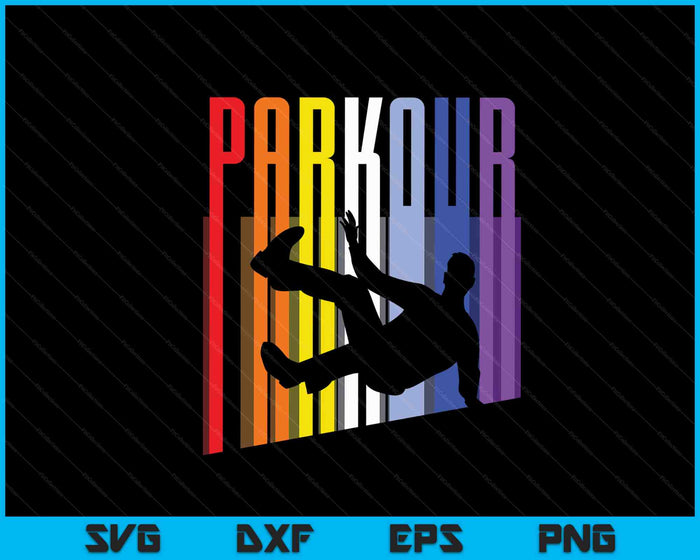 Vintage stijl noodlijdende Parkour Retro silhouet SVG PNG digitale snijbestanden