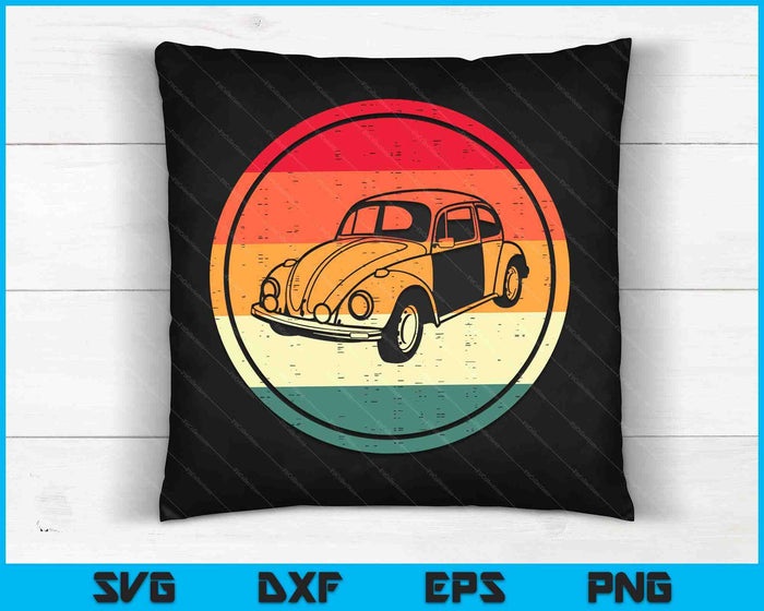 Vintage Sun Retro Sunset Tuning Beetle Car Vintage Car SVG PNG Digital Cutting Files