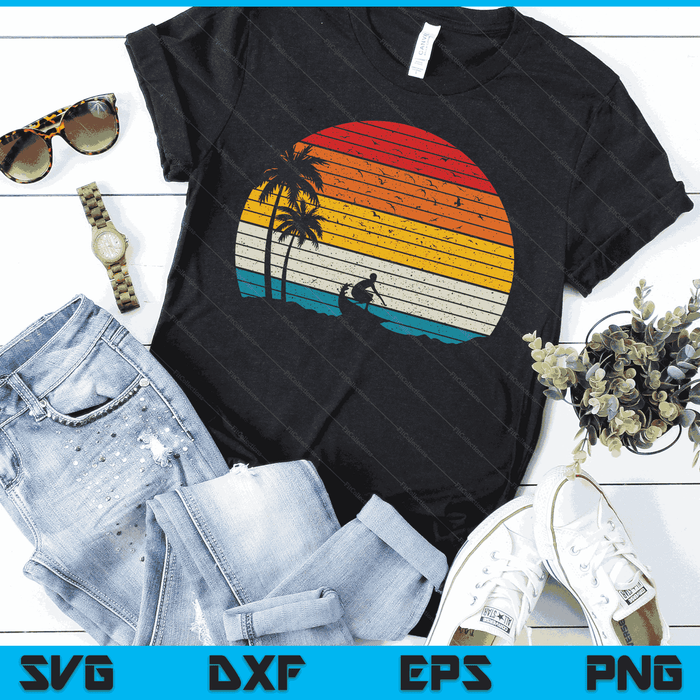 Vintage Surfer Retro Surfing Beach Surf SVG PNG Digital Cutting Files