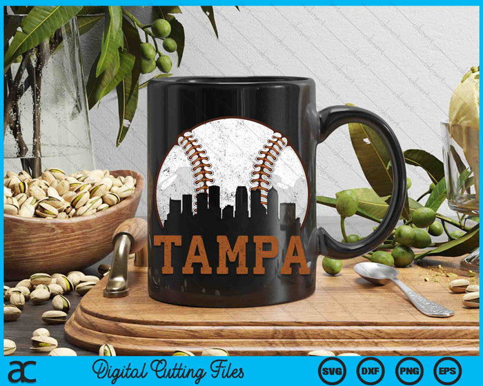 Vintage Tampa Cityscape Baseball SVG PNG Digital Printable Files