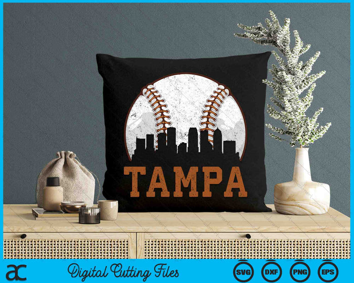 Vintage Tampa Cityscape Baseball SVG PNG Digital Printable Files