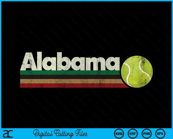 Vintage Tennis Alabama Tennis Retro Stripes SVG PNG Digital Cutting Files