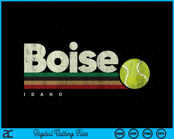 Vintage Tennis Boise City Tennis Retro Stripes SVG PNG Digital Cutting Files