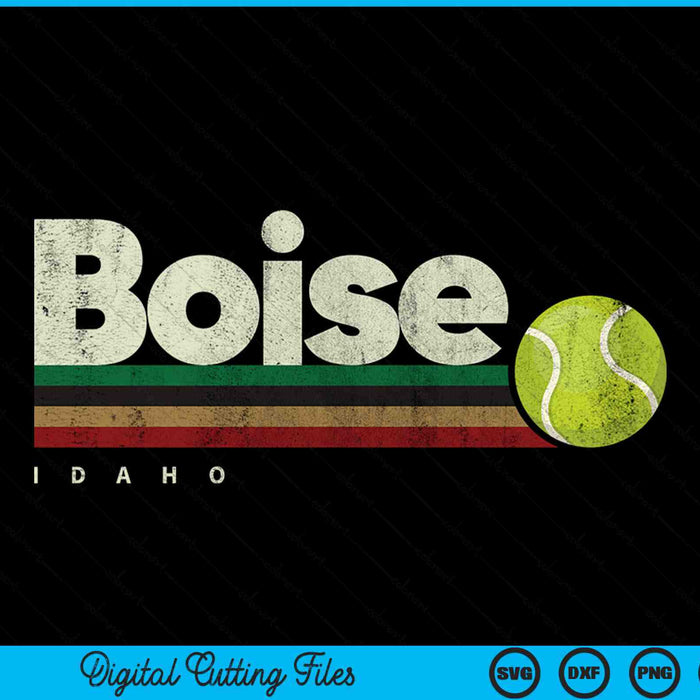Vintage tennis boise city tennis retro stripes SVG PNG cut file for Cricut