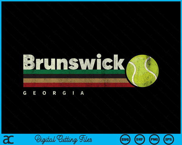 Vintage Tennis Brunswick City Tennis Retro Stripes SVG PNG Digital Cutting Files