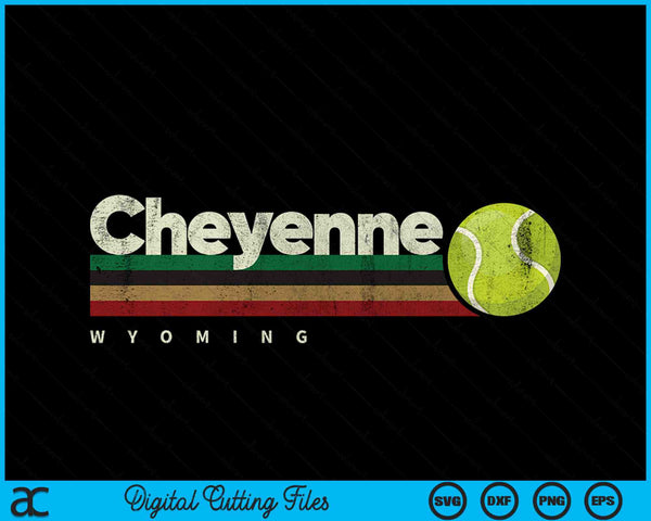 Vintage Tennis Cheyenne City Tennis Retro Stripes SVG PNG Digital Cutting Files