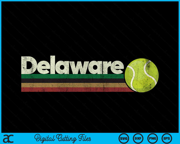 Vintage Tennis Delaware Tennis Retro Stripes SVG PNG Digital Cutting Files
