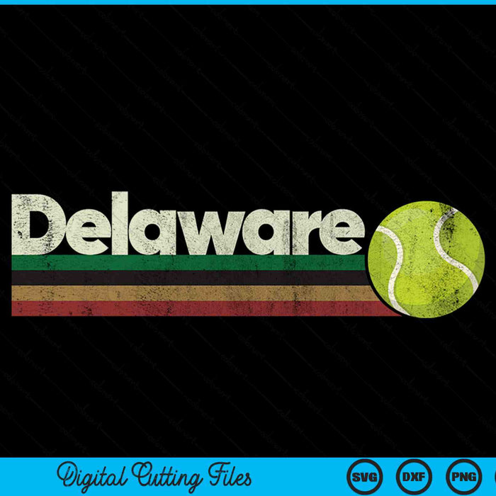 Vintage tennis Delaware tennis retro stripes SVG PNG cut file for Cricut