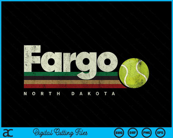 Vintage Tennis Fargo City Tennis Retro Stripes SVG PNG Digital Cutting Files