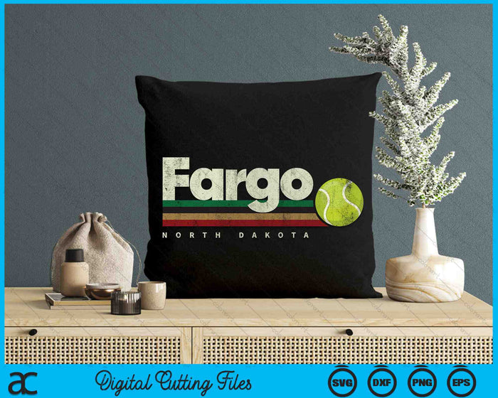 Vintage Tennis Fargo City Tennis Retro Stripes SVG PNG Digital Cutting Files