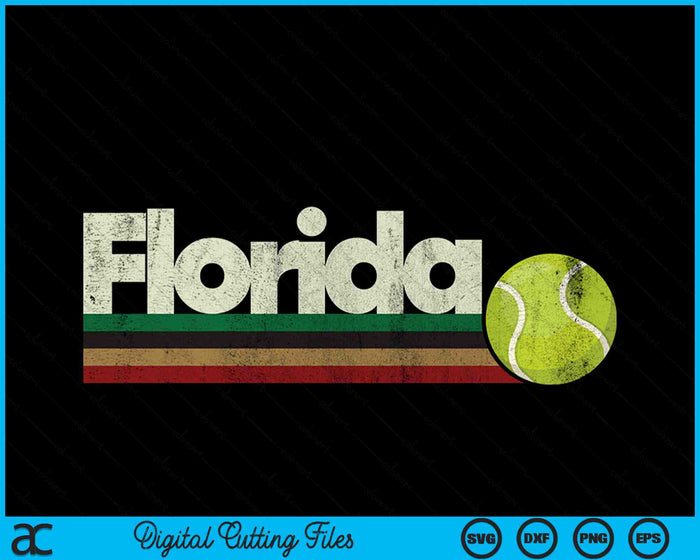 Vintage Tennis Florida Tennis Retro Stripes SVG PNG Digital Cutting Files