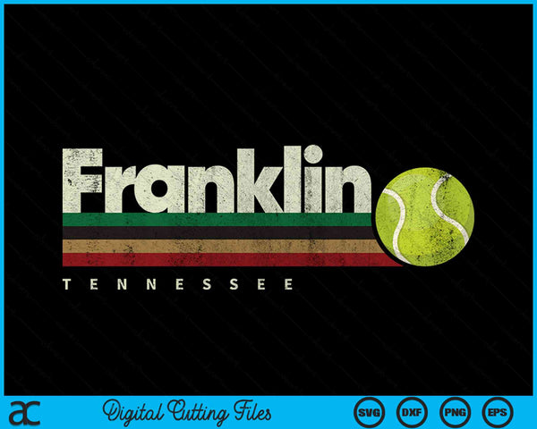 Vintage Tennis Franklin City Tennis Retro Stripes SVG PNG Digital Cutting Files