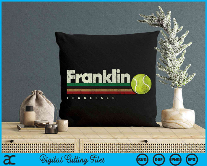 Vintage Tennis Franklin City Tennis Retro Stripes SVG PNG Digital Cutting Files