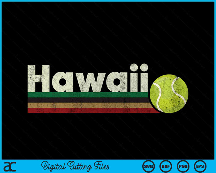 Vintage Tennis Hawaii Tennis Retro Stripes SVG PNG Digital Cutting Files