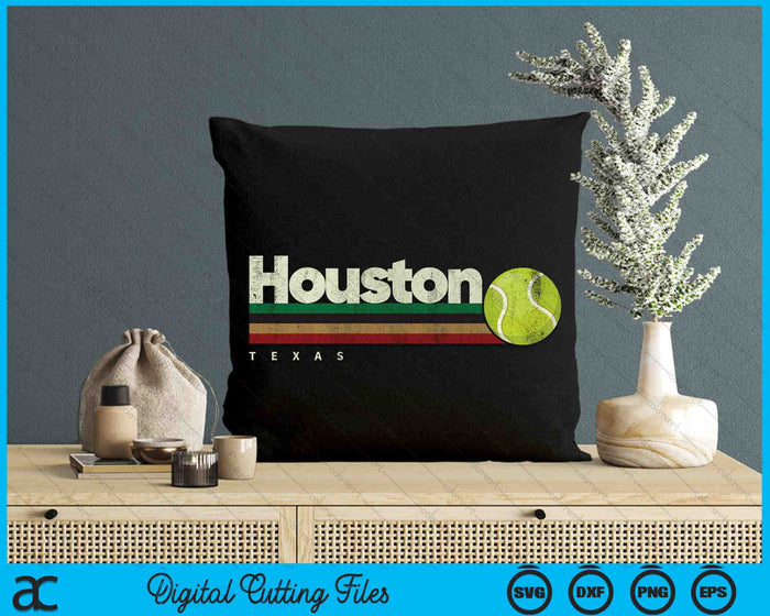 Vintage Tennis Houston City Tennis Retro Stripes SVG PNG Digital Cutting Files