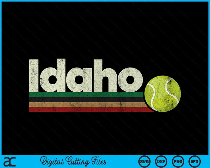 Vintage Tennis Idaho Tennis Retro Stripes SVG PNG Digital Cutting Files