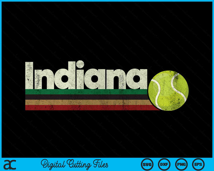 Vintage Tennis Indiana Tennis Retro Stripes SVG PNG Digital Cutting Files