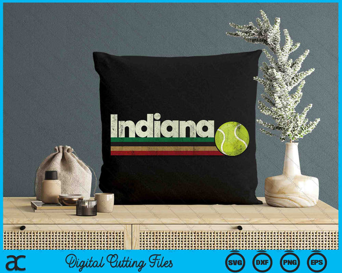 Vintage Tennis Indiana Tennis Retro Stripes SVG PNG Digital Cutting Files