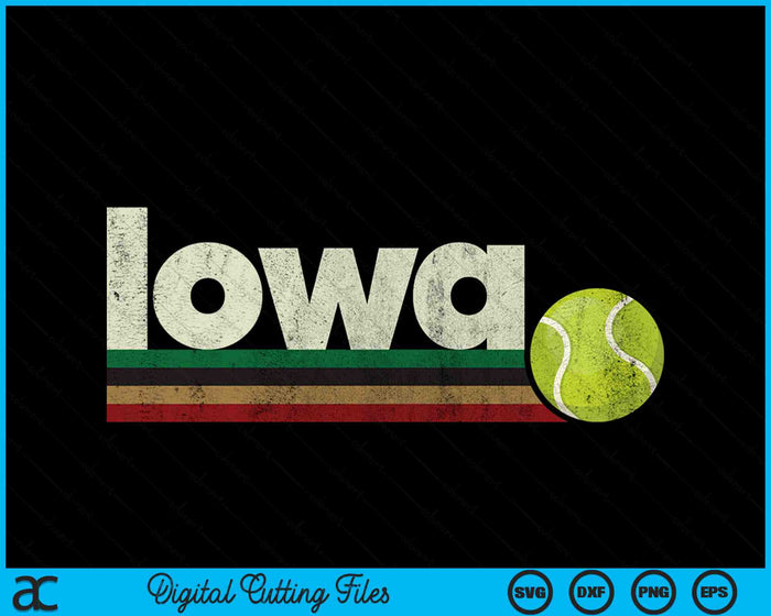 Vintage Tennis Iowa Tennis Retro Stripes SVG PNG Digital Cutting Files