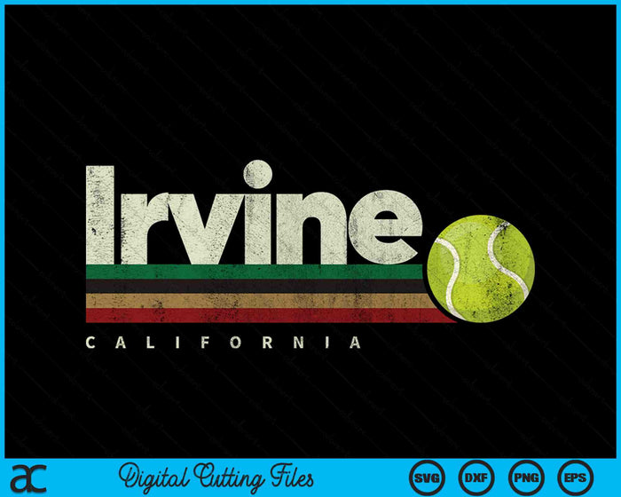 Vintage Tennis Irvine City Tennis Retro Stripes SVG PNG Digital Cutting Files