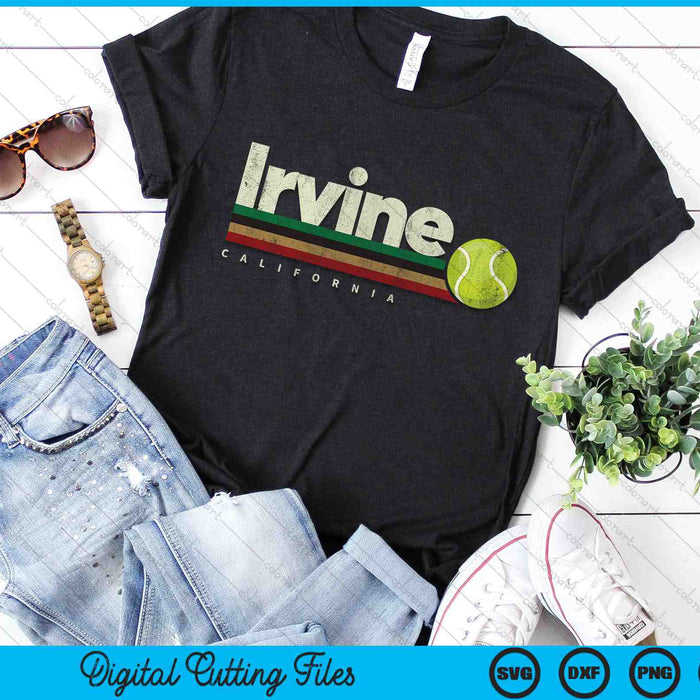Vintage Tennis Irvine City Tennis Retro Stripes SVG PNG Digital Cutting Files