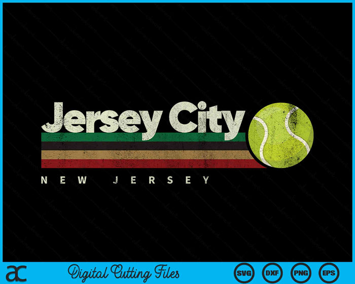 Vintage Tennis Jersey City Tennis Retro Stripes SVG PNG Digital Cutting Files