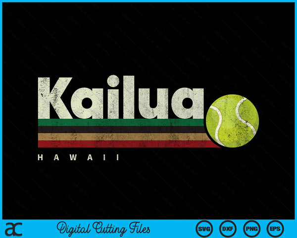 Vintage Tennis Kailua City Tennis Retro Stripes SVG PNG Digital Cutting Files