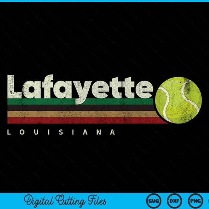 Vintage tennis lafayette city tennis retro stripes SVG cut file