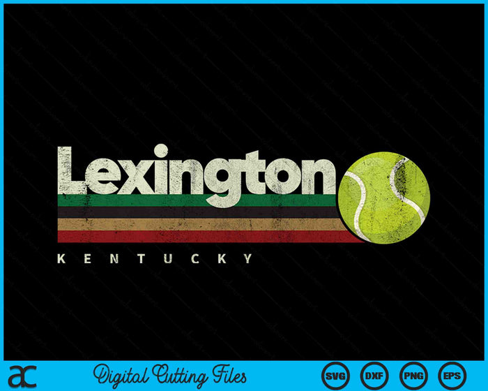 Vintage Tennis Lexington City Tennis Retro Stripes SVG PNG Digital Cutting Files