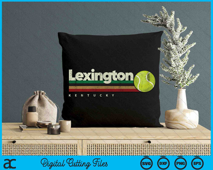 Vintage Tennis Lexington City Tennis Retro Stripes SVG PNG Digital Cutting Files
