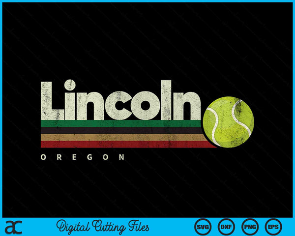 Vintage Tennis Lincoln City Tennis Retro Stripes SVG PNG Digital Cutting Files
