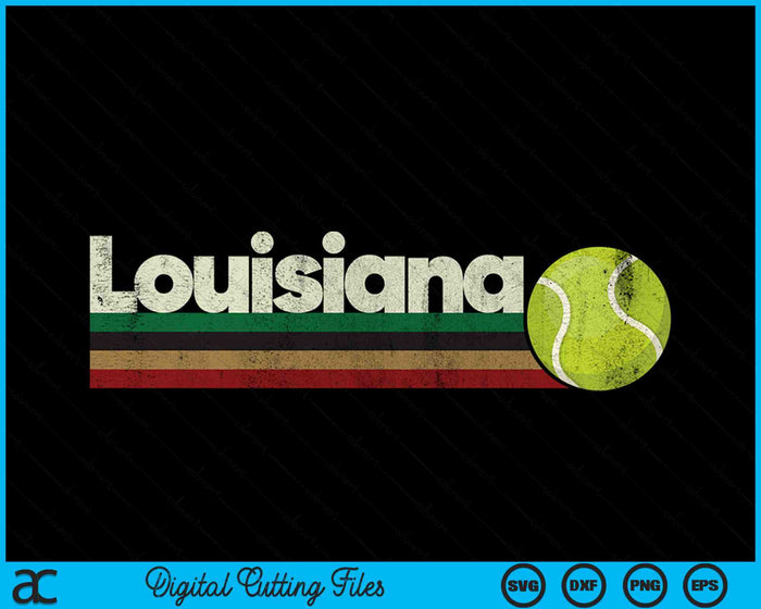 Vintage Tennis Louisiana Tennis Retro Stripes SVG PNG Digital Cutting Files