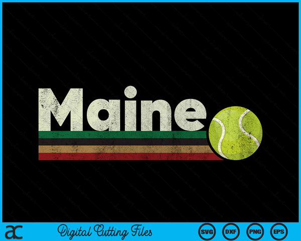 Vintage Tennis Maine Tennis Retro Stripes SVG PNG Digital Cutting Files