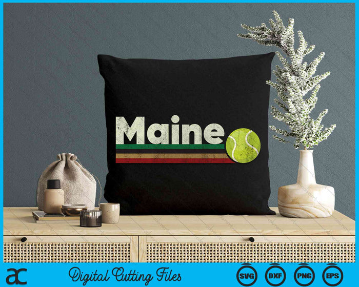 Vintage Tennis Maine Tennis Retro Stripes SVG PNG Digital Cutting Files