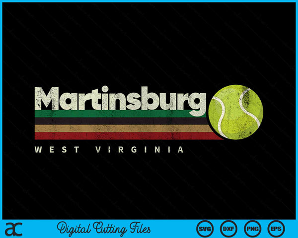 Vintage tennis martinsburg city tennis retro stripes SVG cut file