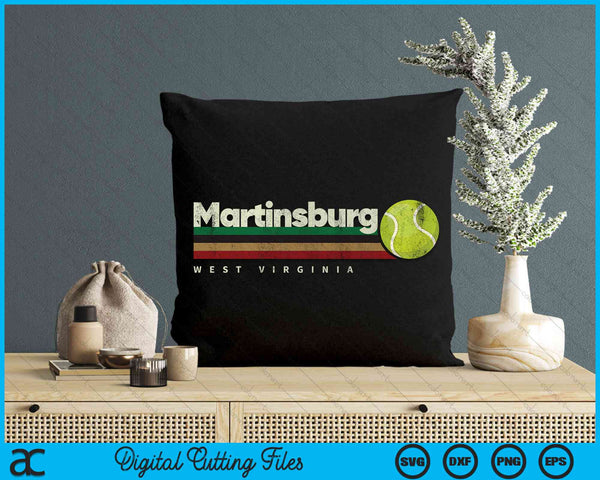 Vintage Tennis Martinsburg City Tennis Retro Stripes SVG PNG Digital Cutting Files