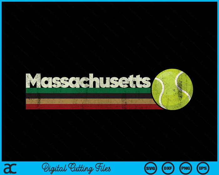 Vintage Tennis Massachusetts Tennis Retro Stripes SVG PNG Digital Cutting Files