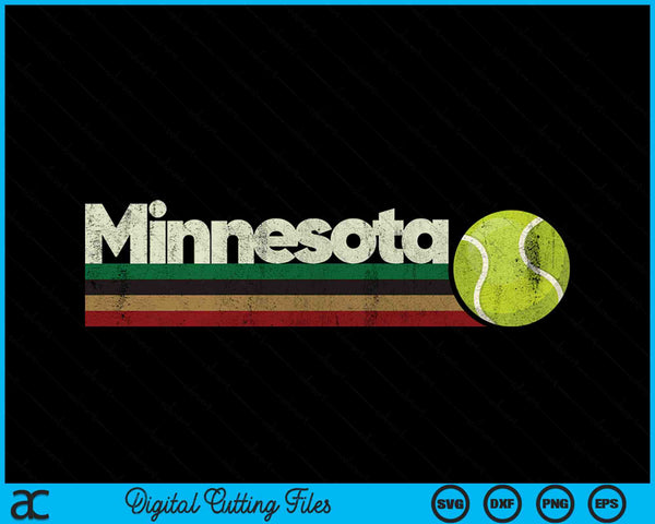 Vintage Tennis Minnesota Tennis Retro Stripes SVG PNG Digital Cutting Files