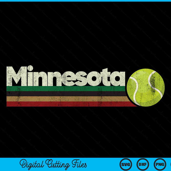 Vintage tennis Minnesota tennis retro stripes SVG PNG cut file for Cricut