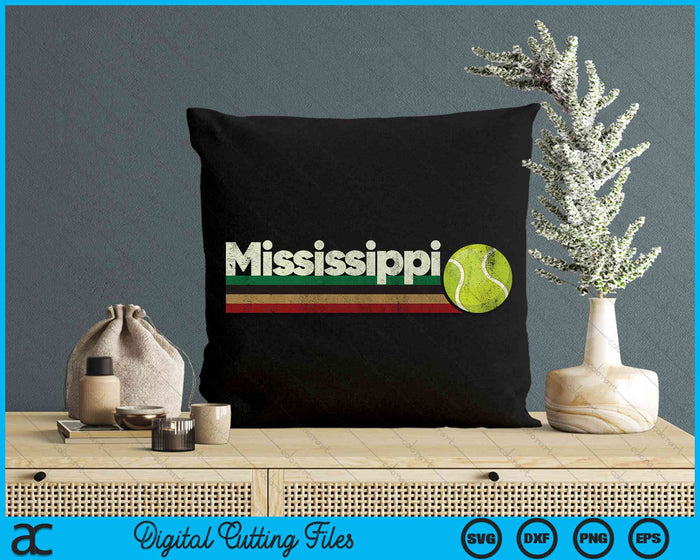 Vintage Tennis Mississippi Tennis Retro Stripes SVG PNG Digital Cutting Files