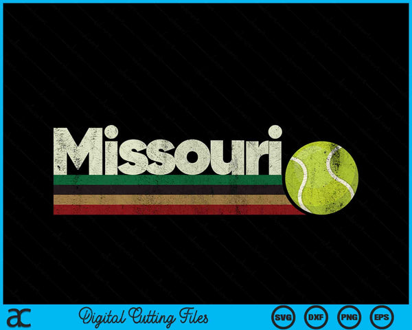 Vintage Tennis Missouri Tennis Retro Stripes SVG PNG Digital Cutting Files