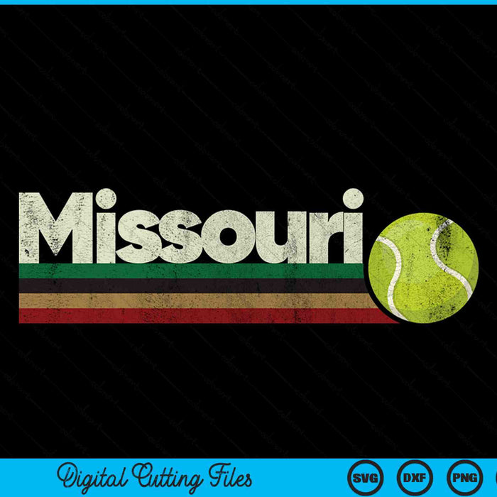 Vintage tennis Missouri tennis retro stripes SVG cut file